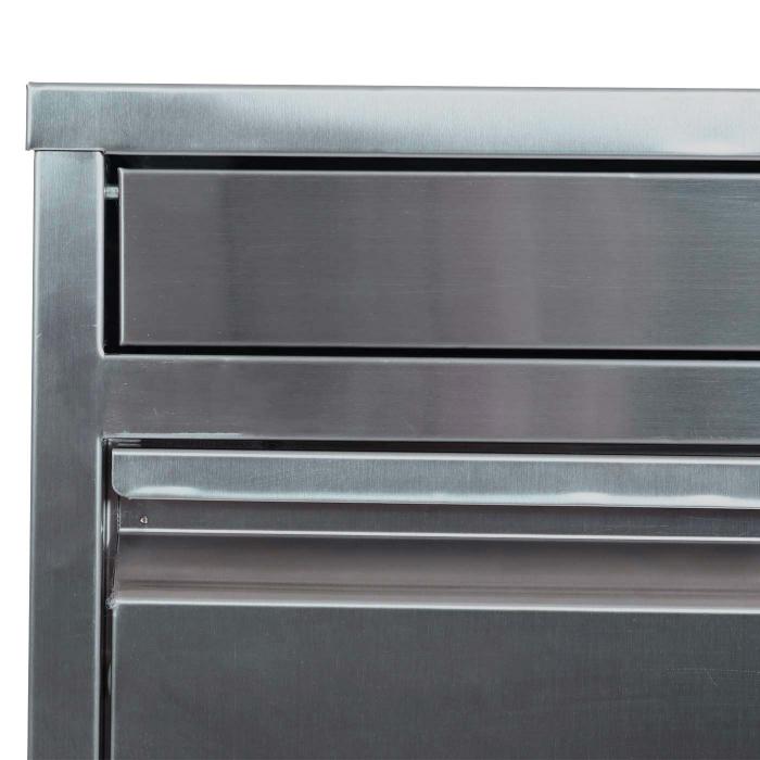 Defekte Ware (Rahmen gebrochen SK6) | Paketkasten HWC-L57, Paketbox Paketstation, Metall 102x41x38cm ~ Edelstahl