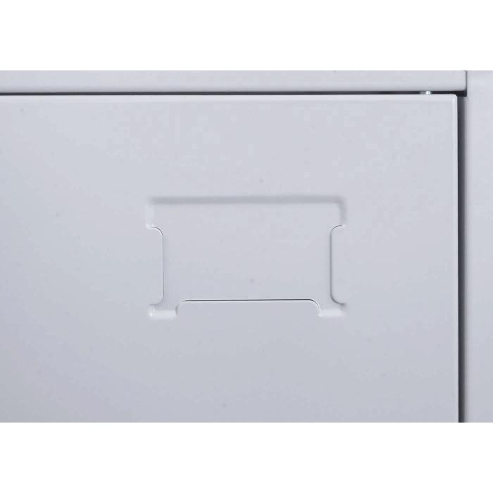 Schliefachschrank HWC-L61, Aktenschrank Broschrank Mehrzweckschrank, abschliebar Metall 180x38x42cm ~ grau