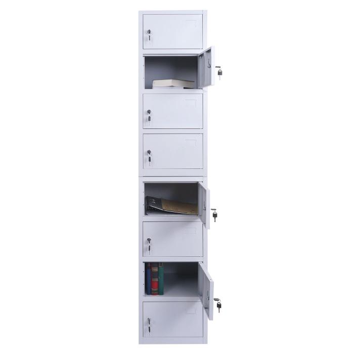 Schliefachschrank HWC-L61, Aktenschrank Broschrank Mehrzweckschrank, abschliebar Metall 180x38x42cm ~ grau