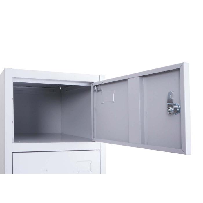 Schliefachschrank HWC-L61, Aktenschrank Broschrank Mehrzweckschrank, abschliebar Metall 180x38x42cm ~ grau