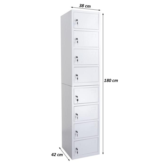 Schliefachschrank HWC-L61 Aktenschrank Broschrank Mehrzweckschrank, abschliebar Metall 180x38x42cm ~ grn