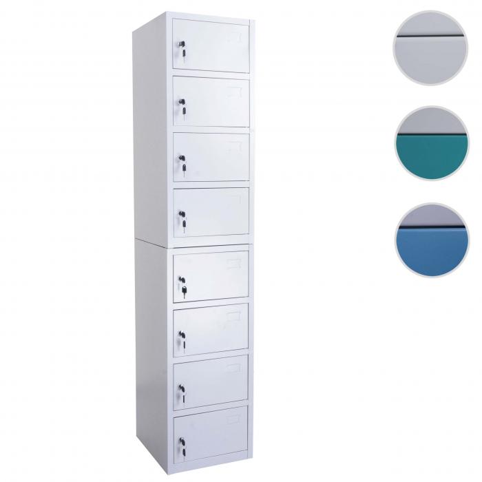 Schliefachschrank HWC-L61, Aktenschrank Broschrank Mehrzweckschrank, abschliebar Metall 180x38x42cm ~ grau