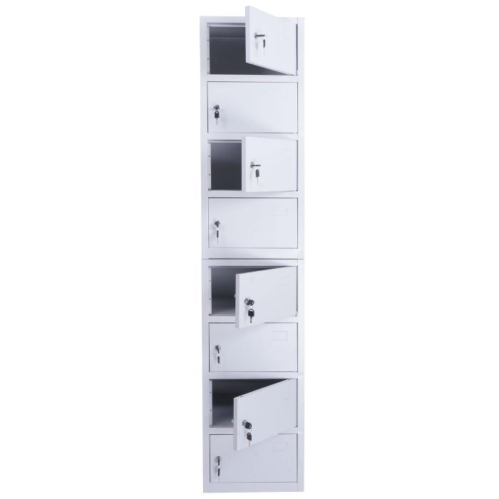 Schliefachschrank HWC-L61, Aktenschrank Broschrank Mehrzweckschrank, abschliebar Metall 180x38x42cm ~ grau