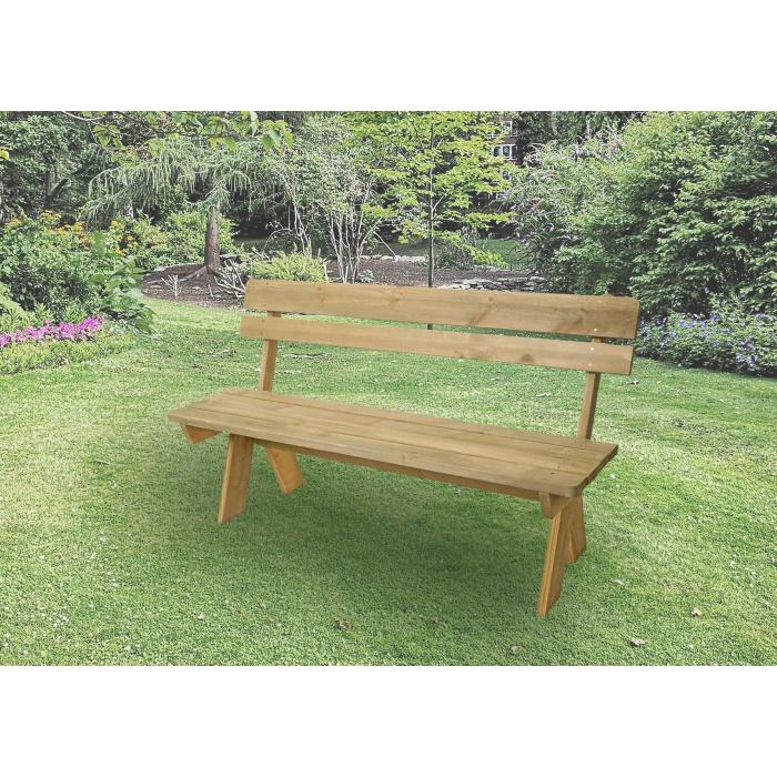 Gartenbank HWC-L66, Sitzbank Holzbank Parkbank, Gastronomie-Qualitt, Massiv-Holz 148cm ~ natur