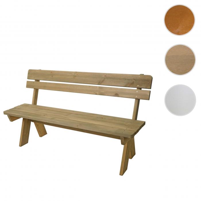 Gartenbank HWC-L66, Sitzbank Holzbank Parkbank, Gastronomie-Qualitt, Massiv-Holz 148cm ~ natur