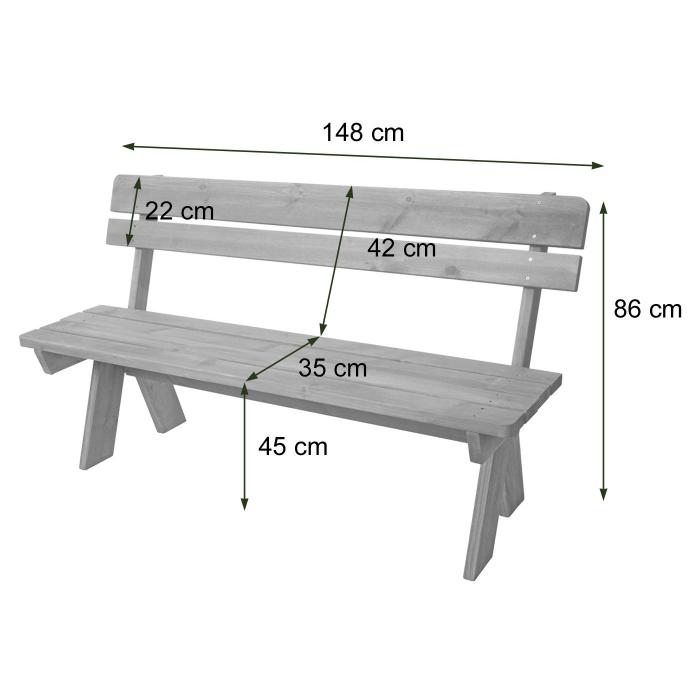 Gartenbank HWC-L66, Sitzbank Holzbank Parkbank, Gastronomie-Qualitt, Massiv-Holz 148cm ~ honigfarben