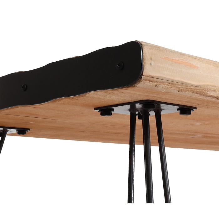 Couchtisch HWC-L73, Tisch Wohnzimmertisch, Industrial Massiv-Holz MVG-zertifiziert 120x60cm, natur