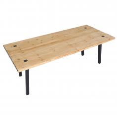 Esstisch HWC-L75, Tisch Esszimmertisch, Industrial Massiv-Holz MVG-zertifiziert 200x90cm, natur