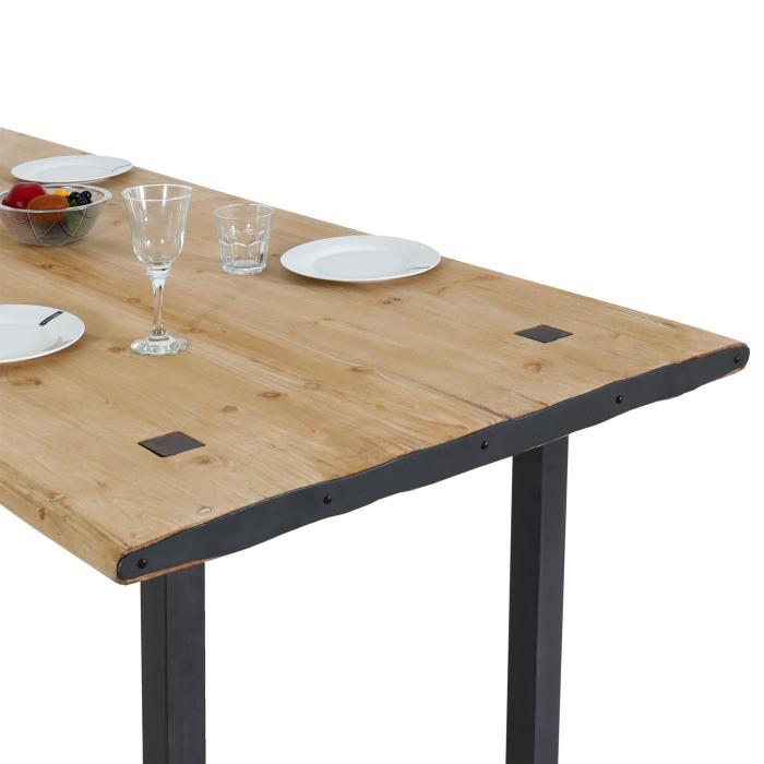 Esstisch HWC-L75, Tisch Esszimmertisch, Industrial Massiv-Holz MVG-zertifiziert 200x90cm, natur