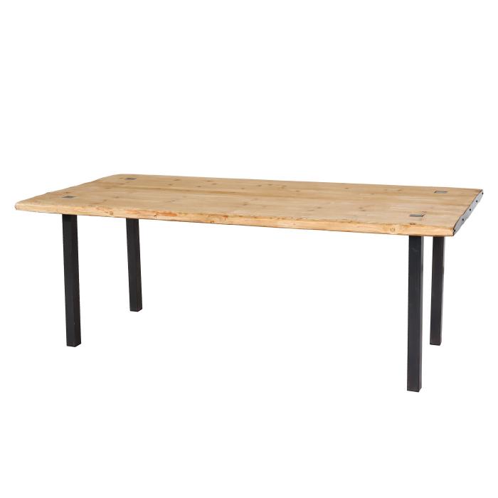 Esstisch HWC-L75, Tisch Esszimmertisch, Industrial Massiv-Holz MVG-zertifiziert 200x90cm, natur