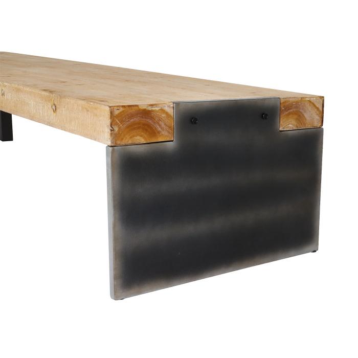 Lowboard HWC-L75, TV-Rack Fernsehtisch TV-Tisch, Industrial Massiv-Holz MVG-zertifiziert 40x200x60cm, natur
