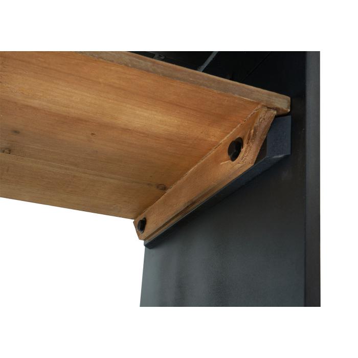 Regal HWC-L75, Wohnregal Bcherregal Schuhregal Sideboard, Massiv-Holz Industrial 72x119x40cm, natur mit Metall-Optik