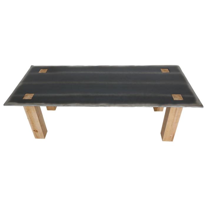 Esstisch HWC-L76, Tisch Esszimmertisch, Industrial Massiv-Holz MVG-zertifiziert 240x100cm, natur mit Metall-Optik
