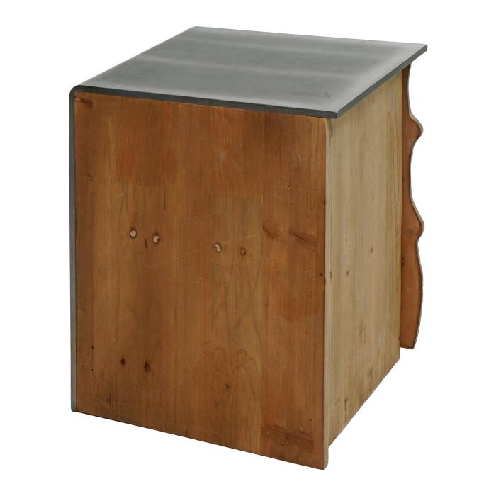 Beistelltisch HWC-L76, Kommode Nachttisch Schrank, Industrial Massiv-Holz MVG 60x50x40cm, natur mit Metall-Optik