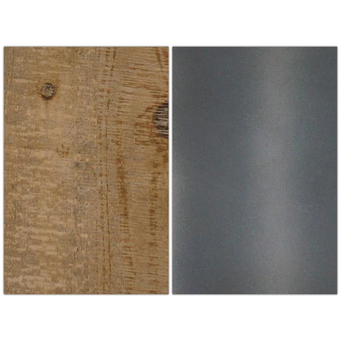 Konsolentisch HWC-L76, Telefontisch Beistelltisch Tisch, Industrial Massiv-Holz MVG, 80x120x40cm natur mit Metall-Optik