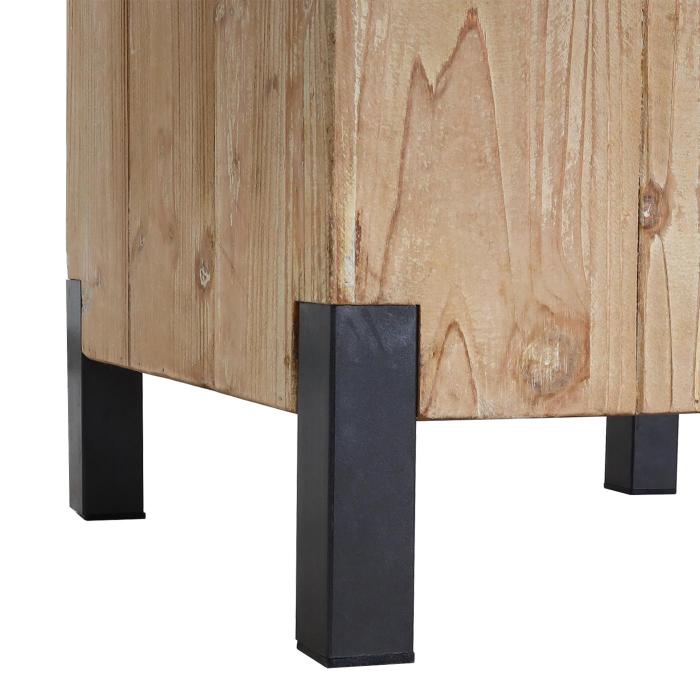 4er-Set Esszimmerstuhl HWC-L76, Besucherstuhl Hocker, Industrial Metall Massiv-Holz MVG-zertifiziert, natur