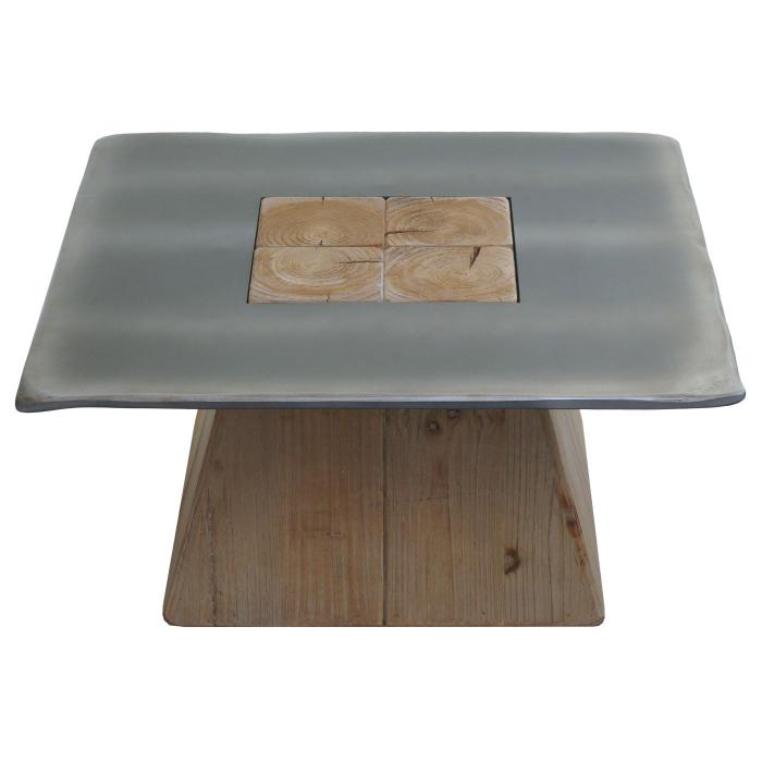 Couchtisch HWC-L76, Wohnzimmertisch Beistelltisch, Industrial Massiv-Holz MVG, 60x60cm natur mit Metall-Optik