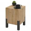 Beistelltisch HWC-L76b, Blumentisch Tisch, Industrial Metall Massiv-Holz MVG-zertifiziert, 46x32x32cm natur