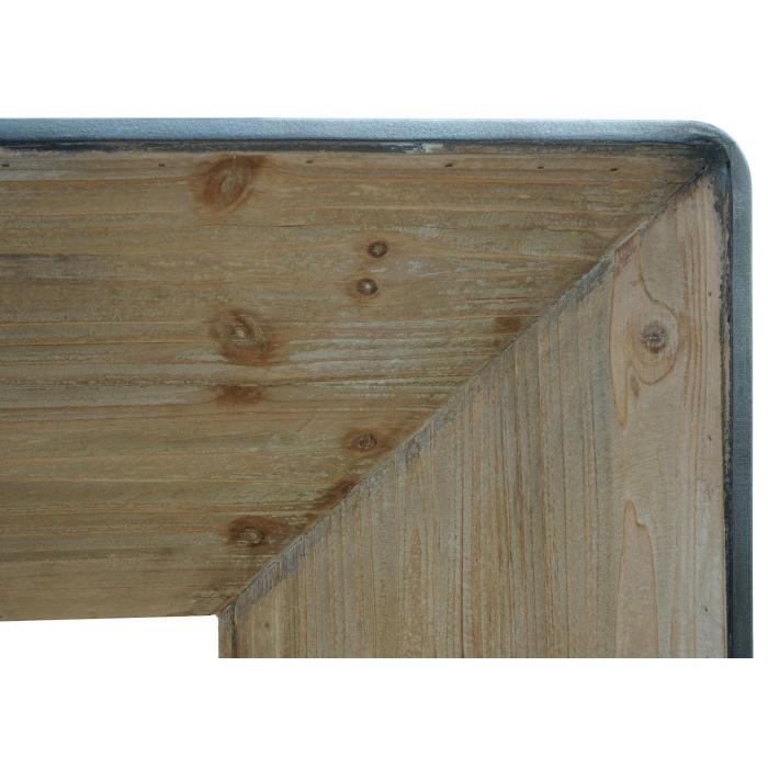 Konsolentisch HWC-L76, Telefontisch Beistelltisch Tisch, Industrial Massiv-Holz MVG, 80x60x40cm natur mit Metall-Optik