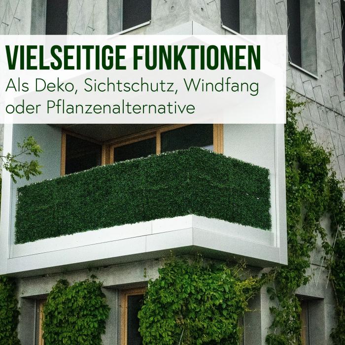 Wandfliese HWC-L78, Sichtschutz Windschutz Verkleidung fr Terrasse/Balkon, 4x je 50x50cm = 1m ~ Buchs grn