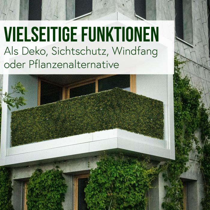 Wandfliese HWC-L78, Sichtschutz Windschutz Verkleidung fr Terrasse/Balkon, 4x je 50x50cm = 1m ~ Buchs grn-gelb