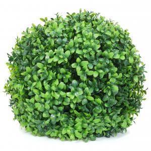 Knstlicher Busch HWC-L77, Buchskugel Dekopflanze Buchsbaumkugel Kunstpflanze Buxus, Outdoor  35cm ~ grn