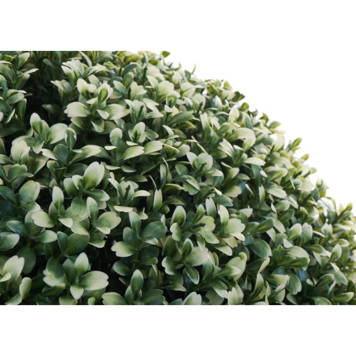 Knstlicher Busch HWC-L77, Buchskugel Dekopflanze Buchsbaumkugel Kunstpflanze Buxus, Outdoor  55cm ~ wei