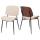 2er-Set Esszimmerstuhl HWC-O44, Küchenstuhl Stuhl, Bugholz Kunstleder Öko-Tex FSC® ~ Walnuss-Optik, weiß