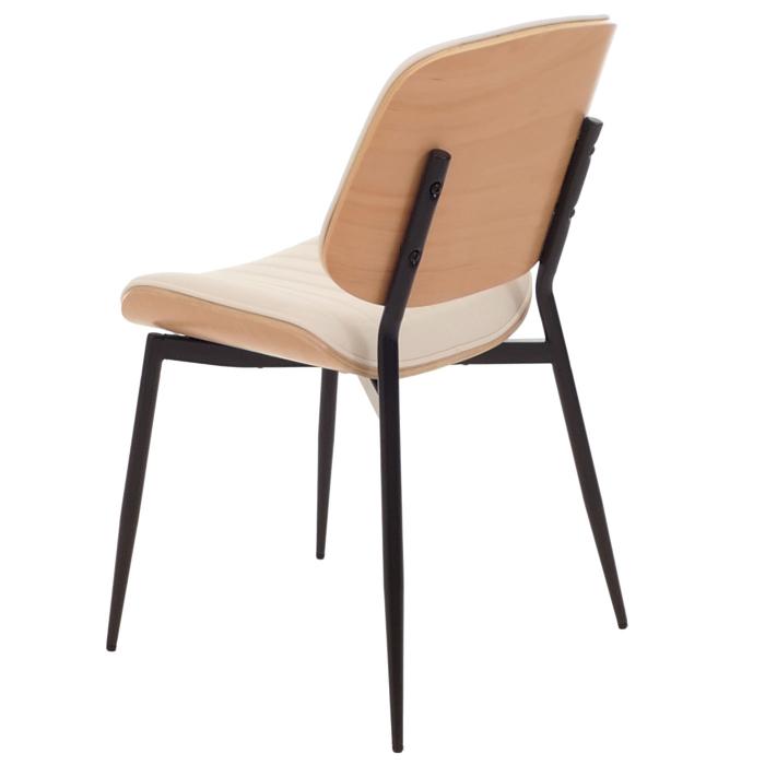 2er-Set Esszimmerstuhl HWC-O44, Küchenstuhl Stuhl, Bugholz Kunstleder Öko-Tex FSC® ~ natur, weiß
