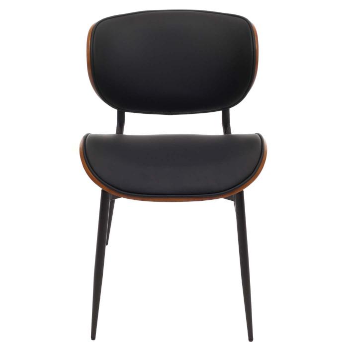 6er-Set Esszimmerstuhl HWC-O45, Stuhl, Bugholz Kunstleder 280g/m ko-Tex FSC ~ Walnuss-Optik, schwarz