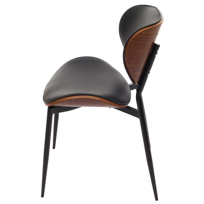 6er-Set Esszimmerstuhl HWC-O45, Stuhl, Bugholz Kunstleder 280g/m ko-Tex FSC ~ Walnuss-Optik, schwarz