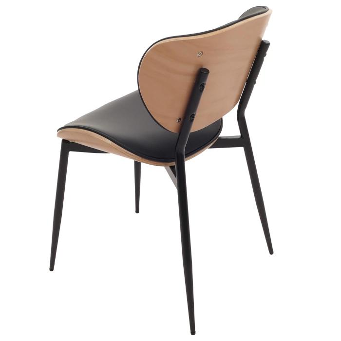 6er-Set Esszimmerstuhl HWC-O45, Stuhl, Bugholz Kunstleder 280g/m ko-Tex FSC ~ natur, schwarz