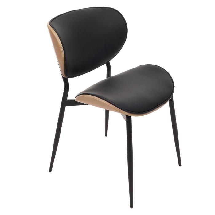 6er-Set Esszimmerstuhl HWC-O45, Stuhl, Bugholz Kunstleder 280g/m ko-Tex FSC ~ natur, schwarz