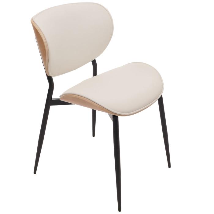 6er-Set Esszimmerstuhl HWC-O45, Stuhl, Bugholz Kunstleder 280g/m ko-Tex FSC ~ natur, wei