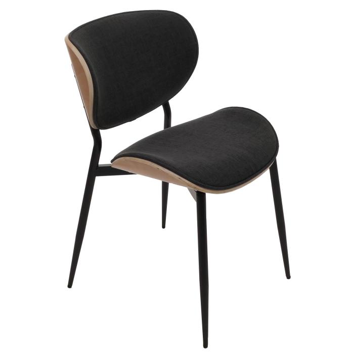 6er-Set Esszimmerstuhl HWC-O45, Bugholz Stoff (370g/m) ko-Tex FSC-zertifiziert ~ natur, dunkelgrau