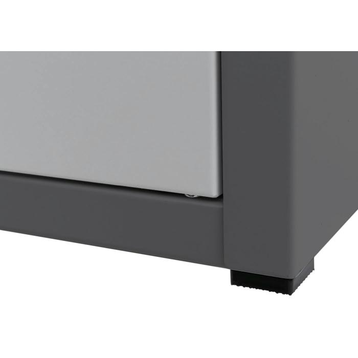 Paketkasten HWC-O51, Paketbox Paketfach Paketstation Briefkasten 3 Fcher, Stahl 89x49x38cm ~ dunkelgrau/hellgrau