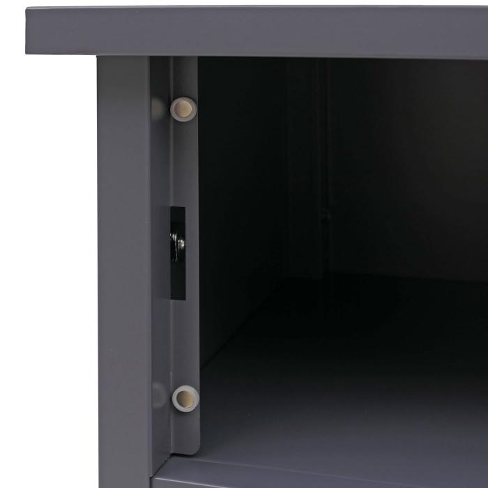 Paketkasten HWC-O51, Paketbox Paketfach Paketstation Briefkasten 3 Fcher, Stahl 89x49x38cm ~ dunkelgrau