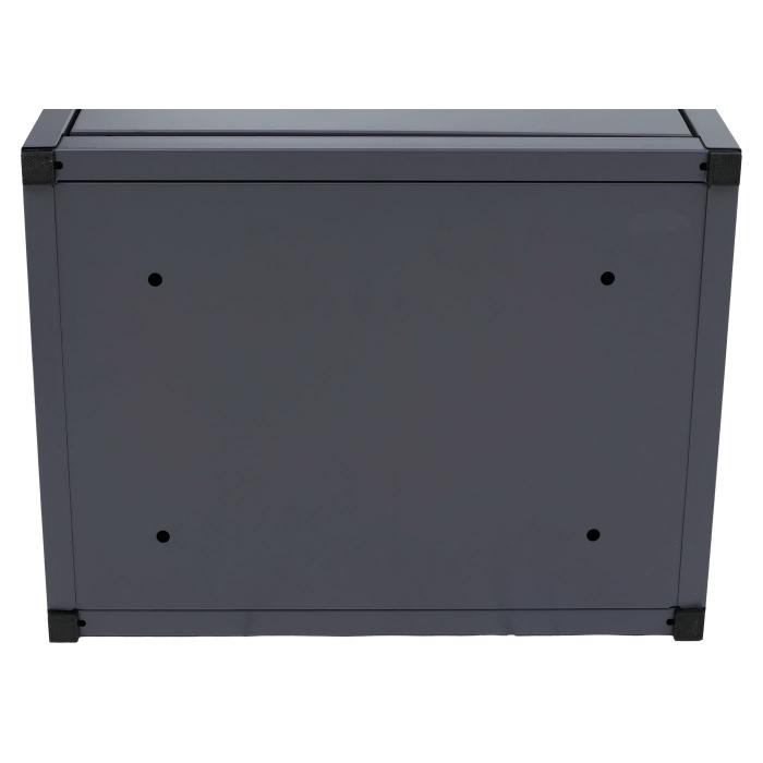 Paketkasten HWC-O51, Paketbox Paketfach Paketstation Briefkasten 3 Fcher, Stahl 89x49x38cm ~ dunkelgrau