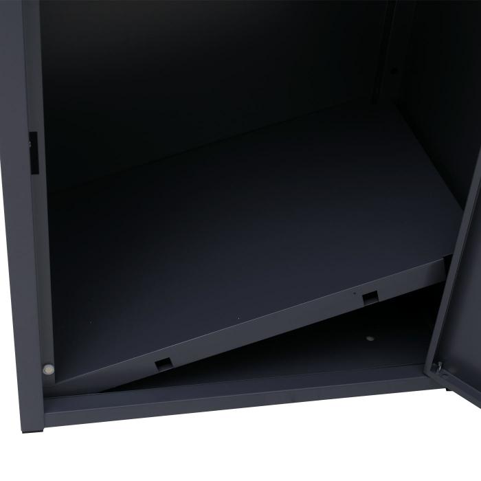Paketkasten HWC-O51, Paketbox Paketfach Paketstation Briefkasten 3 Fcher, Stahl 89x49x38cm ~ dunkelgrau