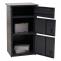 Paketkasten HWC-O51, Paketbox Paketfach Paketstation Briefkasten 3 Fcher, Stahl 89x49x38cm ~ dunkelgrau
