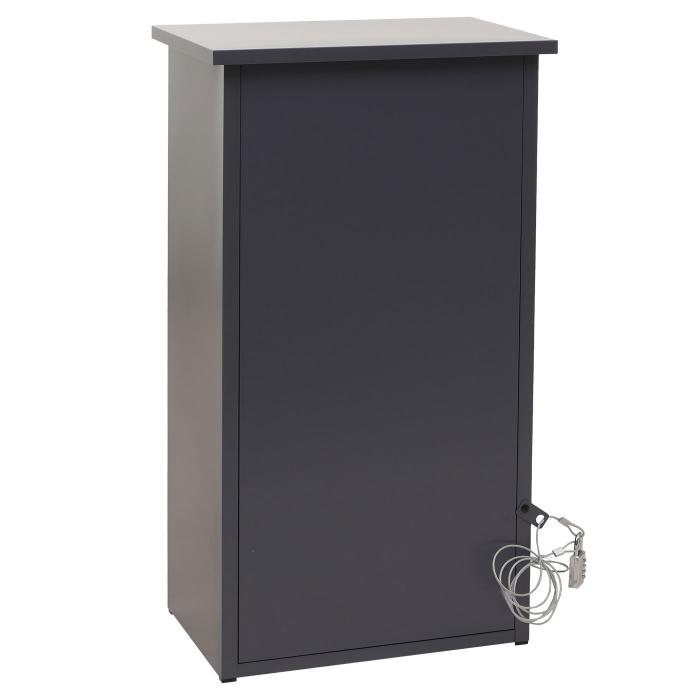 Paketkasten HWC-O51, Paketbox Paketfach Paketstation Briefkasten 3 Fcher, Stahl 89x49x38cm ~ dunkelgrau