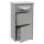 Paketkasten HWC-O51, Paketbox Paketfach Paketstation Briefkasten 3 Fcher, Stahl 89x49x38cm ~ hellgrau