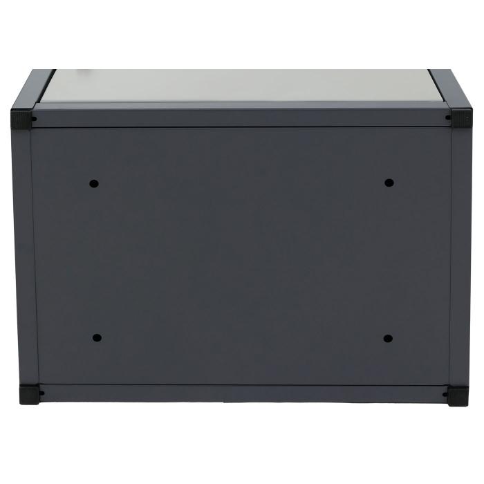 Paketkasten HWC-O51, Paketbox Paketfach Paketstation Briefkasten 3 Fcher, Stahl 89x49x38cm ~ dunkelgrau/hellgrau