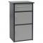 Paketkasten HWC-O51, Paketbox Paketfach Paketstation Briefkasten 3 Fcher, Stahl 89x49x38cm ~ dunkelgrau/hellgrau