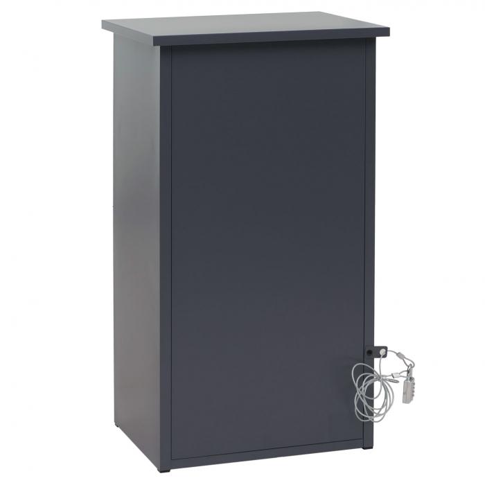 Paketkasten HWC-O51, Paketbox Paketfach Paketstation Briefkasten 3 Fcher, Stahl 89x49x38cm ~ dunkelgrau/hellgrau