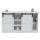 Sideboard HWC-K75, Highboard Regal Schrank Schiebetre 7 Fcher Holz-Optik Industrial Metall 84x150x40cm ~ wei