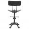 Barhocker HWC-N26, Barstuhl Tresenhocker, hhenverstellbar drehbar Fuablage Industrial Metall ~ schwarz-silber