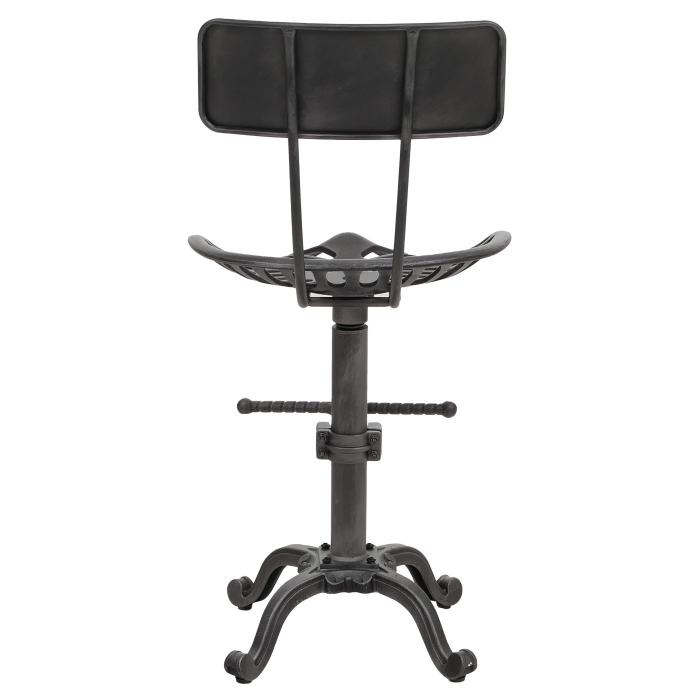 Barhocker HWC-N26, Barstuhl Tresenhocker, hhenverstellbar drehbar Fuablage Industrial Metall ~ schwarz-silber