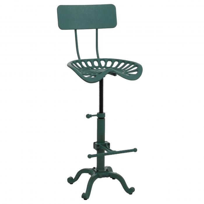 Barhocker HWC-N26, Barstuhl Tresenhocker, hhenverstellbar drehbar Fuablage Industrial Metall ~ grn