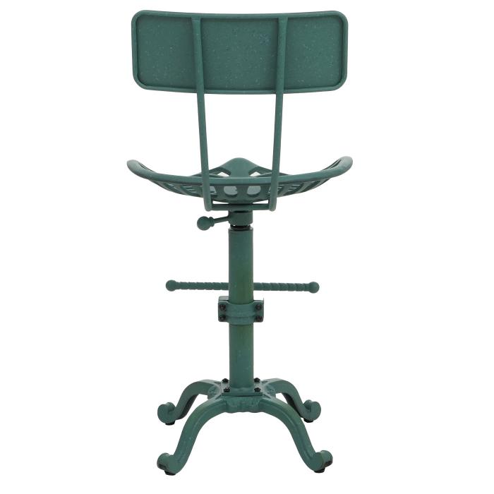 Barhocker HWC-N26, Barstuhl Tresenhocker, hhenverstellbar drehbar Fuablage Industrial Metall ~ grn
